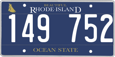 RI license plate 149752