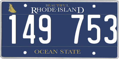 RI license plate 149753