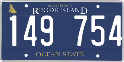 RI license plate 149754