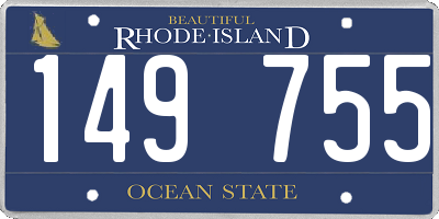 RI license plate 149755