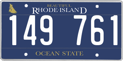 RI license plate 149761