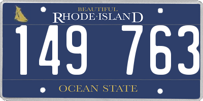 RI license plate 149763