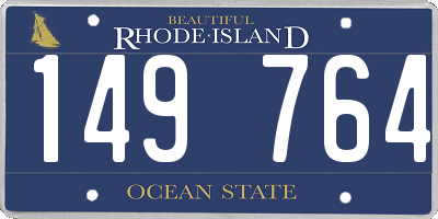RI license plate 149764