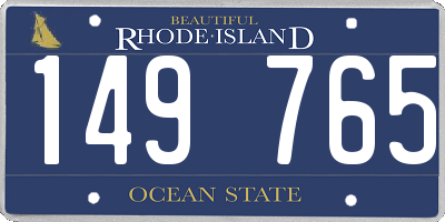 RI license plate 149765