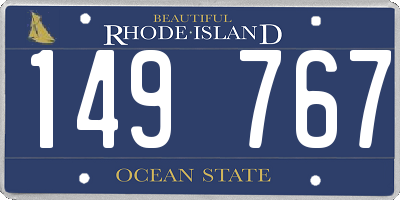 RI license plate 149767