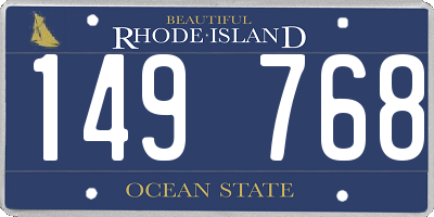 RI license plate 149768