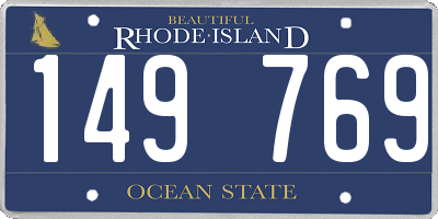 RI license plate 149769