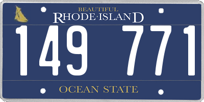 RI license plate 149771