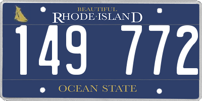 RI license plate 149772