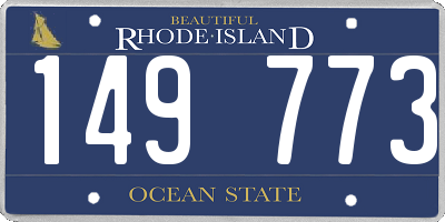 RI license plate 149773