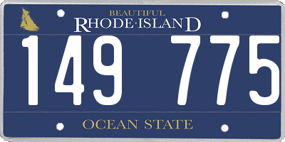 RI license plate 149775
