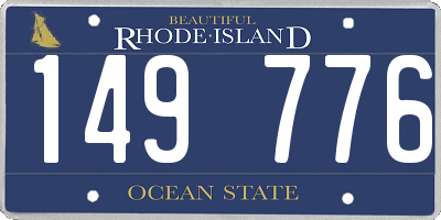 RI license plate 149776