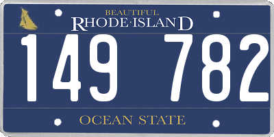 RI license plate 149782