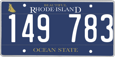 RI license plate 149783