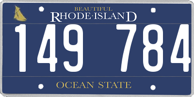 RI license plate 149784