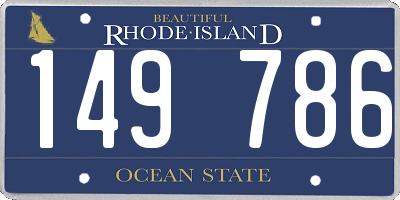 RI license plate 149786