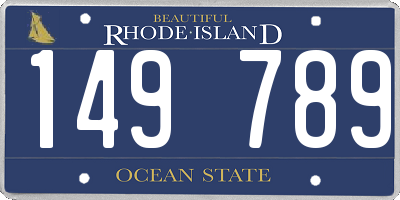 RI license plate 149789