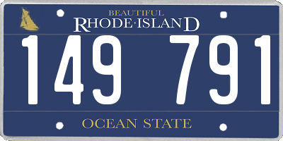 RI license plate 149791