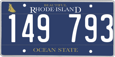 RI license plate 149793