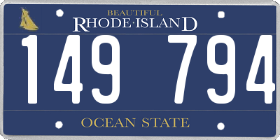 RI license plate 149794