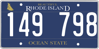 RI license plate 149798