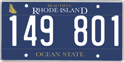 RI license plate 149801