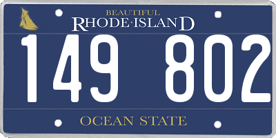 RI license plate 149802