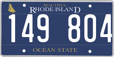 RI license plate 149804