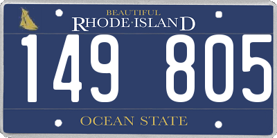 RI license plate 149805