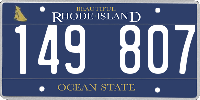 RI license plate 149807