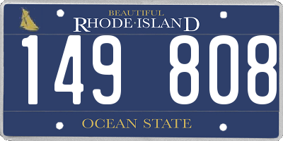 RI license plate 149808