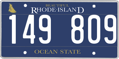 RI license plate 149809