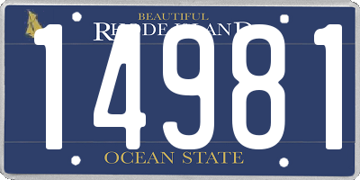 RI license plate 14981