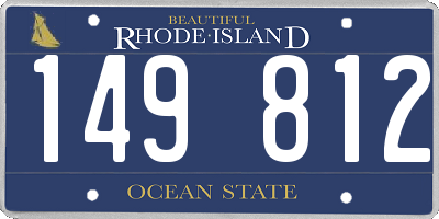 RI license plate 149812