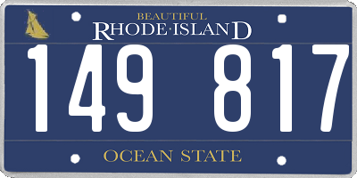 RI license plate 149817