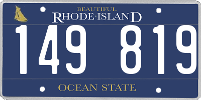 RI license plate 149819