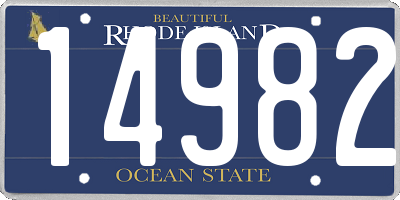 RI license plate 14982