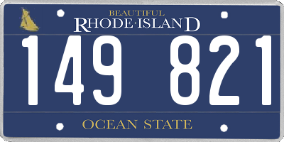 RI license plate 149821