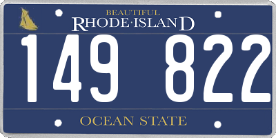 RI license plate 149822