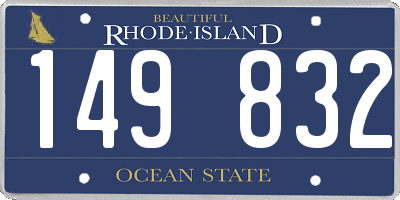 RI license plate 149832