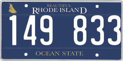 RI license plate 149833