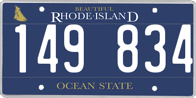 RI license plate 149834