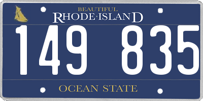 RI license plate 149835