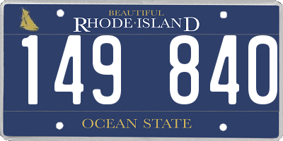 RI license plate 149840