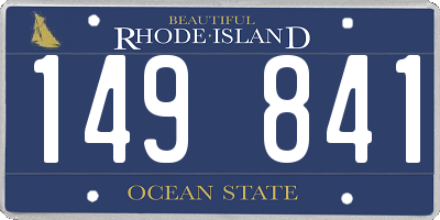 RI license plate 149841