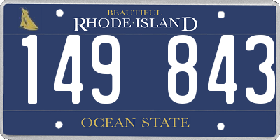RI license plate 149843