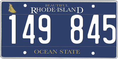 RI license plate 149845