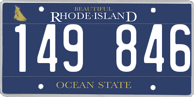 RI license plate 149846