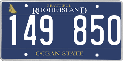 RI license plate 149850