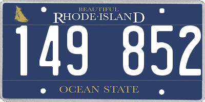RI license plate 149852